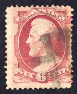 US Scott 148 Used 6c carmine Abraham Lincoln, w/o Grill Lot F084 bhmstamps