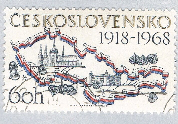 Czechoslovakia Map white 60h (AP128722)