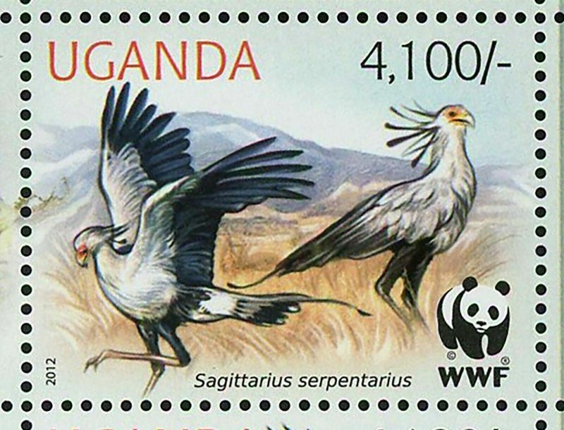 Secretary Bird Stamp WWF Sagittarius Serpentarius Sheet of 2 Sets S/S MNH #3000 