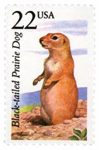 1987 22c Black-Tailed Prairie Dog, North American Wildlife Scott 2325 Mint VF NH