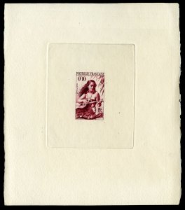 French Colonies, French Polynesia #182P, 1958 Girl Playing Guitar, 10c trial ...