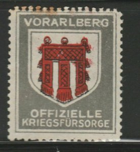Vorarlberg Austria WWI Cinderella Poster Stamp Claim Brand A7P4F804-