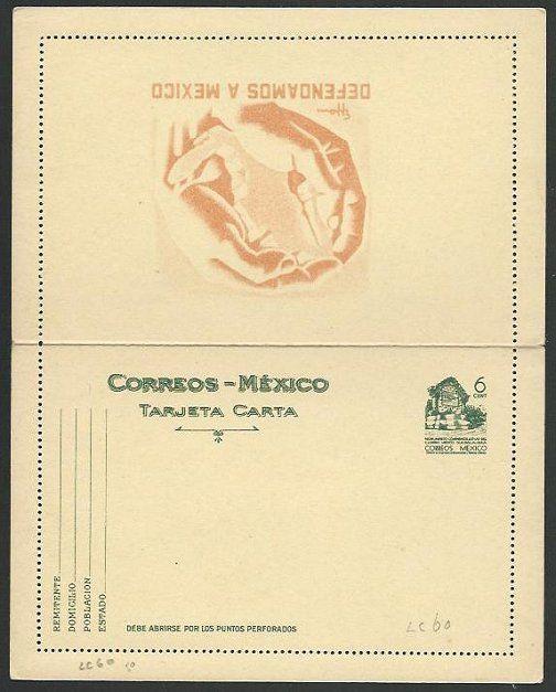 MEXICO 6c Monument lettercard - unused.....................................58790