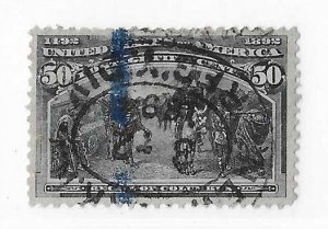 USA Sc #240  50c grey black used FVF