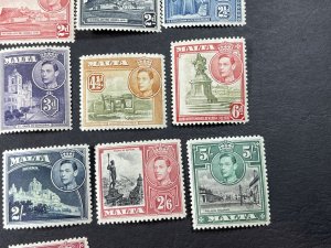 MALTA # 191-205---MINT/HINGED**(SLIGHT EVEN TONING)**---COMPLETE SET---1938-43