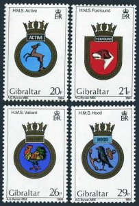 Gibraltar 465-468,MNH.Michel 481-484. Royal Naval Crests,1984.Birds,Animal,Dog.