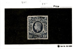 Great Britain, Postage Stamp, #251 Used, 1939 King George (AD)