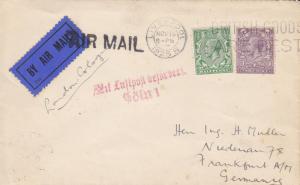 1925, Liverpool, England to Frankfurt, Germany, Airmail, See Remark (7664)