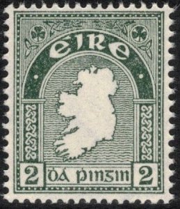 IRELAND 1940 2d Map of Ireland; Scott 109, SG 114; MNH