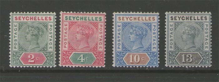Seychelles 1890 QV Sc 1,4,7,9 MH