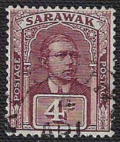 Sarawak #56 Used H; 4c Sir Charles Vyner Brooke (1923)