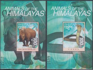 BHUTAN Sc #1278-9 MNH X 2 S/S  ANIMALS of the HIMALAYAS