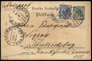 Germany 1898 Berlin Rohrpost Pneumatic Mail Cover 5pf Krone Adler 82599