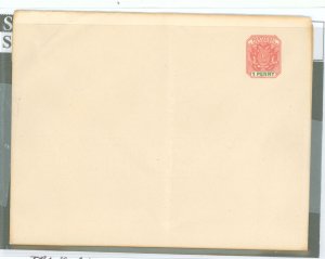 Transvaal  1c green and reddish unissued letter sheet
