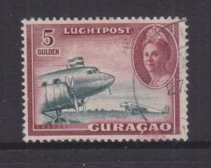 CURACAO, 1942 Air, Aeroplane, 5g. Blue Green & Claret, used.