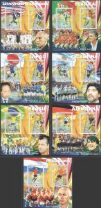 Ss0367 2010 Guinea-Bissau Football World Cup Ronaldo Messi Kaka ! 7Bl Mnh