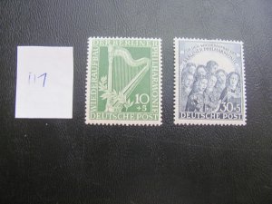 BERLIN 1950 MNH SC 9NB4-5 SET  XF $92.50 (117)