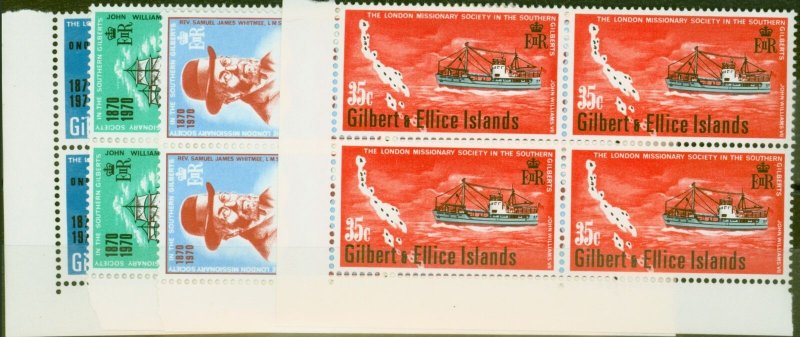 Gilbert & Ellice Is 1970 Missionary set of 4 SG166-169 Superb MNH Blocks of 4