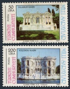 Turkey 2390-2391, MNH. Mi 2791-2792. Symposium of National Palaces, 1987.