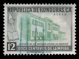 HONDURAS 1956 AIRMAIL STAMP. SCOTT: C257 USED. # 3