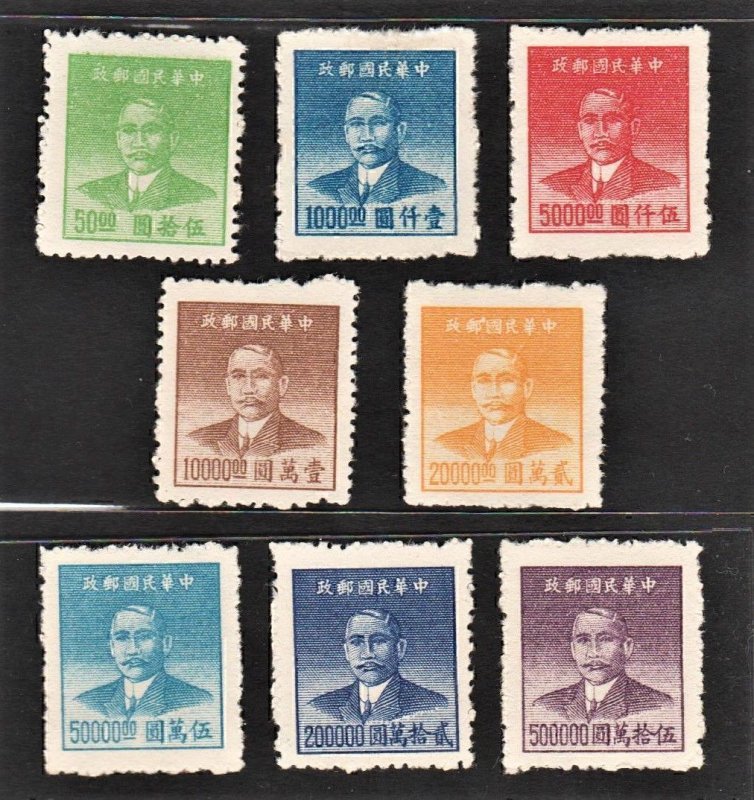China 1949 Chungking Hwa Nan Pt SYS (8v Cpt) MNH High CV