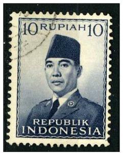 Indonesia 1951/53 - Scott 395 used - 10r, President Sukarno 