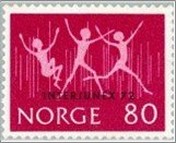 Norway Mint NK 695 Stampexhibition Interjunex 72 Dark pink lilac 80 Øre (Phi...