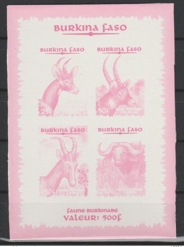 1997 Burkina Faso COLOR TEST Mi. Bl. 171 1449 - 1452 Burkinabe fauna-