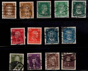 Germany Scott 351-362 Used stamp set with a few varieties.