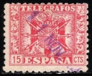 1940's Spain Revenue Coat of Arms Telegraphs 5 Different Used