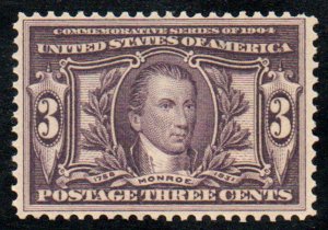USA #325 VF OG NH, rich color!