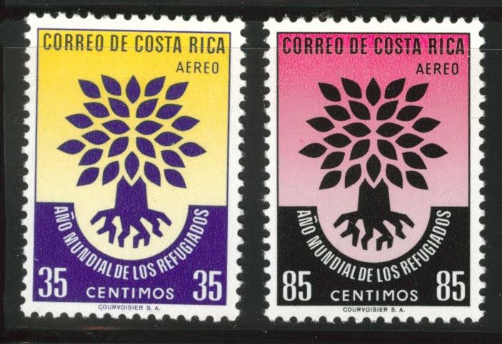 Costa Rica Scott C290-1 MH* WRY airmail  1960 set