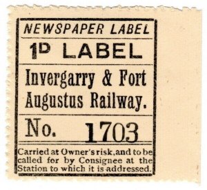 (I.B) Invergarry & Fort Augustus Railway : Newspaper Parcel 1d (cream paper)