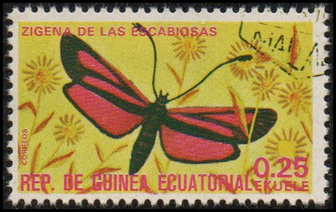 Equatorial Guinea sw1008 - Cto - 0.25e Forrester Moth (1975)