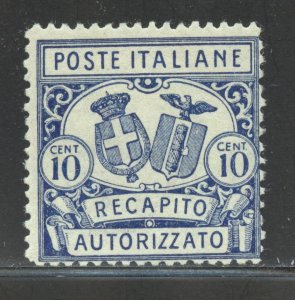 Italy Scott EY1 MNHOG - 1928 Authorized Delivery Stamp - SCV $9.50