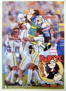 Grenada 2002 - Popeye Sailorman Soccer - Souvenir Stamp Sheet - Scott #3283 - MN