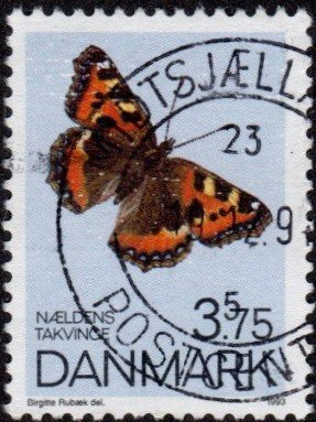 Denmark 977 - Used - 3.75k Small Tortoiseshell Butterfly (1993) (cv $0.40)