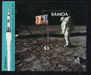 Samoa Sc 764 1989 20th Anniv Moon Land stamp sheet mint NH