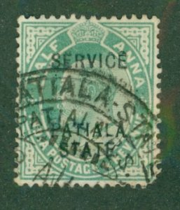 INDIA PATIALA O20 USED BIN $0.50