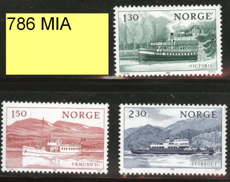 Norway Scott 787-789 MNH** short ship stamp set