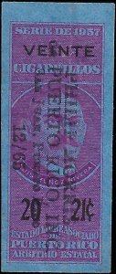 VEGAS - 1957 Puerto Rico Cigarette Tax Revenue Stamp