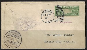 US MEXICO 1928 FIRST FLIGHT LAREDO TEXAS TO MEXICO OCT 1 1928