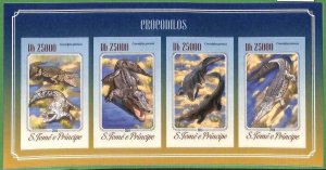 A3277 - SAO TOME & PRINCIPE, ERROR MISSPERF, Miniature sheet: 2014, Crocodiles