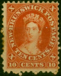 New Brunswick 1860 10c Red SG17 Good MM (2)