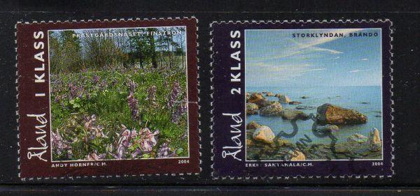 Aland Finland Sc 227-8  2004 Landscapes stamp set used