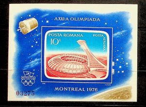 ROMANIA Sc 2635(NOTE) NH IMPERF SOUVENIR SHEET OF 1976 - OLYMPICS