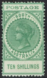 SOUTH AUSTRALIA 1902 QV THIN POSTAGE 10/- 