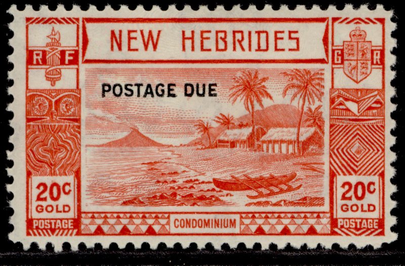 NEW HEBRIDES GVI SG D8, 20c scarlet, M MINT. Cat £42. 