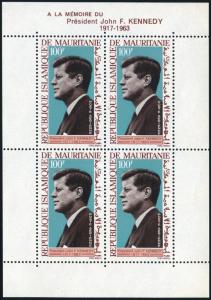 Mauritania C40,C40a sheet,MNH.Michel 241,Bl.3. President John F.Kennedy.1964.