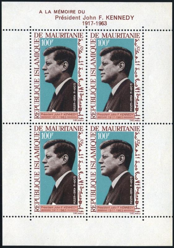 Mauritania C40,C40a sheet,MNH.Michel 241,Bl.3. President John F.Kennedy.1964.